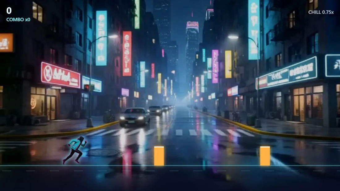 Neon Runner rhythm game
